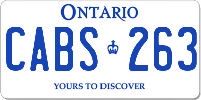 ON license plate CABS263