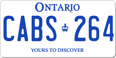 ON license plate CABS264