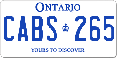 ON license plate CABS265