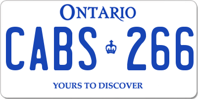 ON license plate CABS266