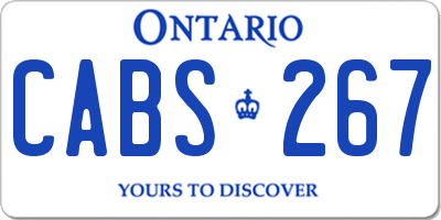 ON license plate CABS267