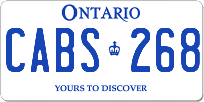 ON license plate CABS268