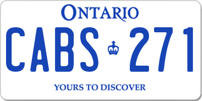 ON license plate CABS271