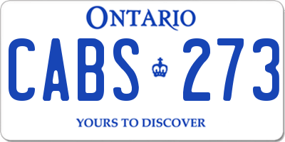 ON license plate CABS273