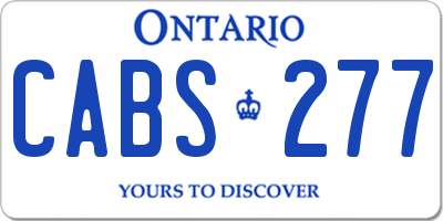 ON license plate CABS277