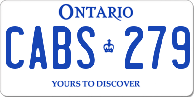 ON license plate CABS279