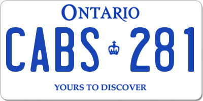 ON license plate CABS281