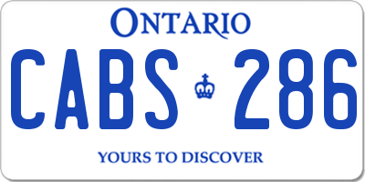 ON license plate CABS286