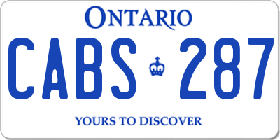 ON license plate CABS287