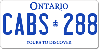 ON license plate CABS288