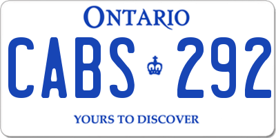 ON license plate CABS292