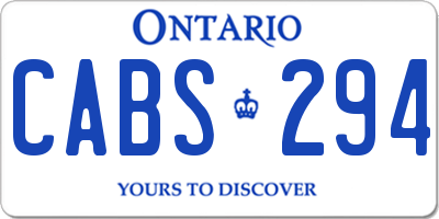 ON license plate CABS294