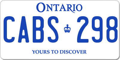 ON license plate CABS298