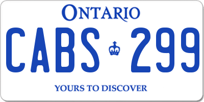 ON license plate CABS299