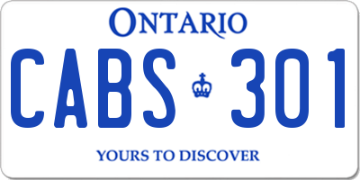 ON license plate CABS301