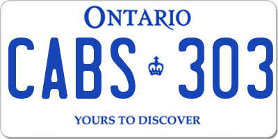 ON license plate CABS303