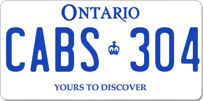 ON license plate CABS304