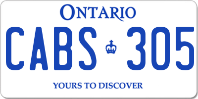 ON license plate CABS305