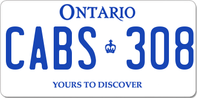 ON license plate CABS308