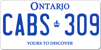 ON license plate CABS309