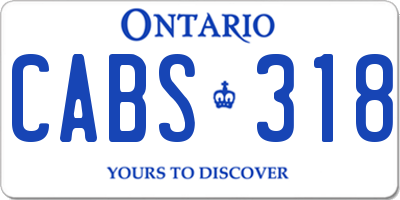 ON license plate CABS318