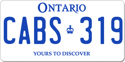 ON license plate CABS319