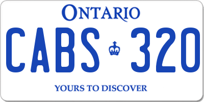 ON license plate CABS320