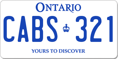 ON license plate CABS321