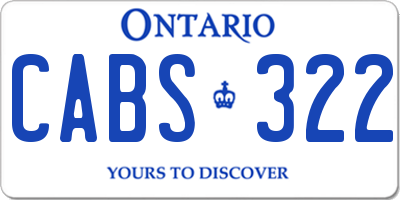 ON license plate CABS322