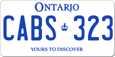 ON license plate CABS323