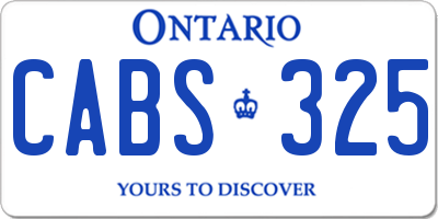 ON license plate CABS325