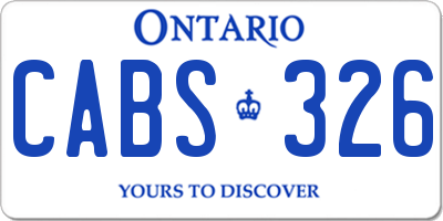 ON license plate CABS326