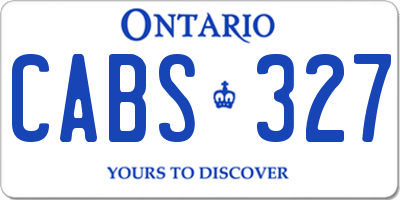 ON license plate CABS327