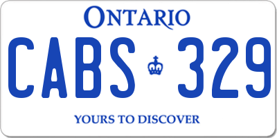 ON license plate CABS329