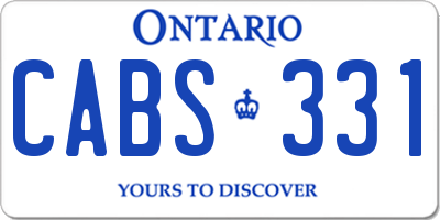 ON license plate CABS331