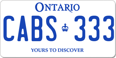 ON license plate CABS333