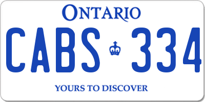 ON license plate CABS334