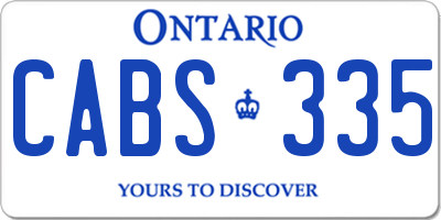 ON license plate CABS335