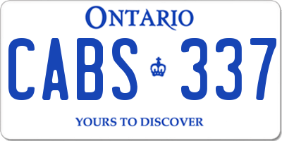 ON license plate CABS337