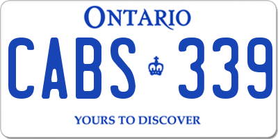 ON license plate CABS339