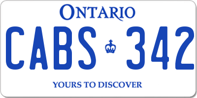 ON license plate CABS342