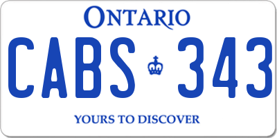 ON license plate CABS343