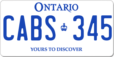 ON license plate CABS345