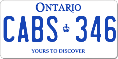 ON license plate CABS346