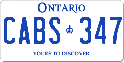 ON license plate CABS347