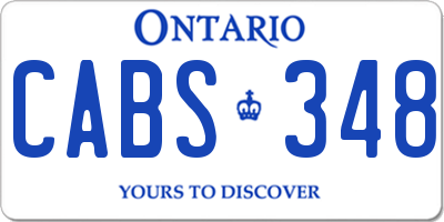 ON license plate CABS348