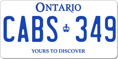 ON license plate CABS349