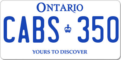 ON license plate CABS350