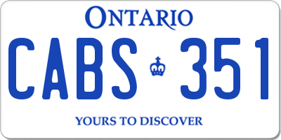 ON license plate CABS351