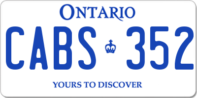 ON license plate CABS352